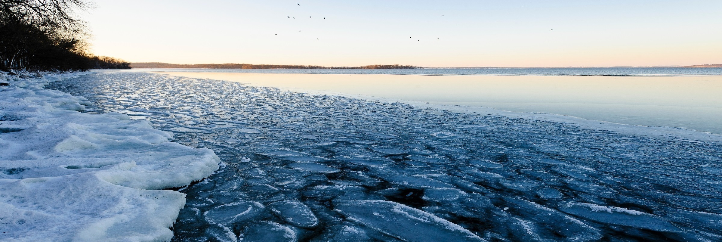 icy lakefront